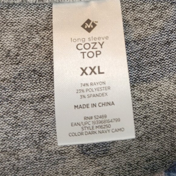 #48 3/$18 - Member's Mark Gray/Blue Long Sleeve Top Size XXL - Picture 5 of 5